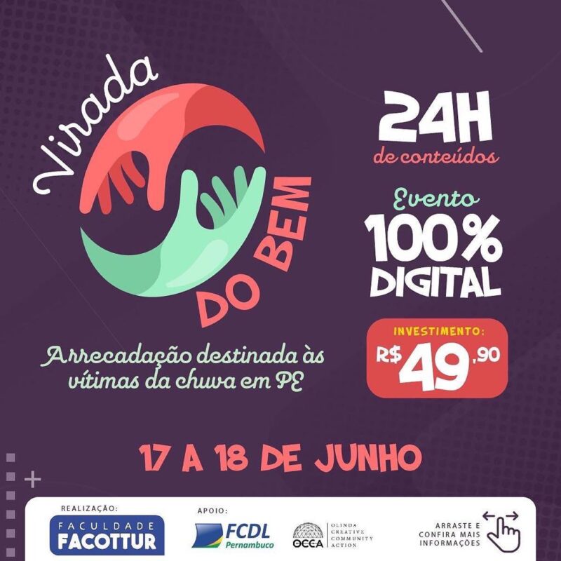 Facottur promove evento 100% online em apoio às vítimas das chuvas em Pernambuco