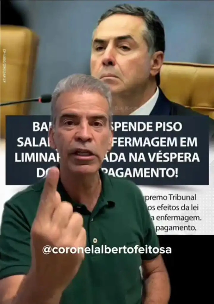 Coronel Alberto Feitosa grava video lamentando decisão que suspendeu o reajuste do piso da enfermagem