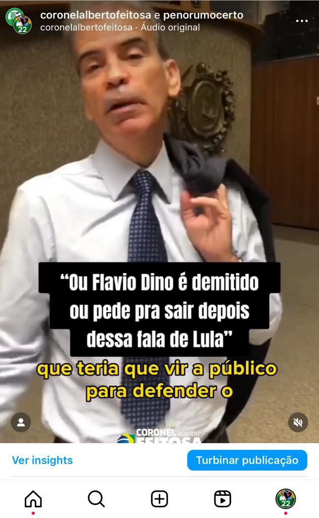 “Ou Flavio Dino é demitido ou pede pra sair depois da declaração de Lula sobre a operação da PF”, diz Feitosa